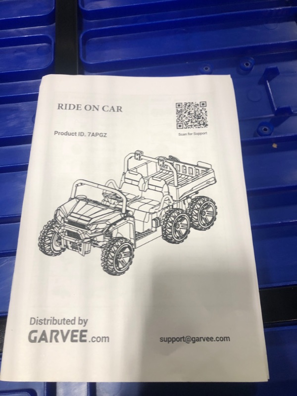 Photo 1 of **SIMILAR**TCARAIWEN 24V Ride On 2 Seater Dump Truck with Remote Control, 6x6 Electric UTV Car with Electric Dump Bed, 2 Speed 4WD Power Ride Cars 6x6 Wheels Music, Storage Trunk, Shovel for Boys Girls, Blue