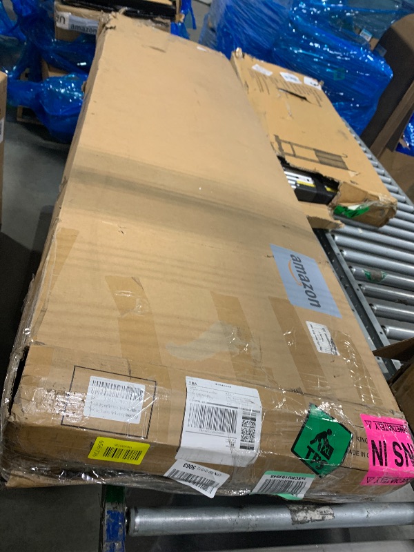 Photo 1 of ** USED** HAOARA King Size Bed Frame, Upholstered Platform Bed with Wingback Headboard, Velvet Button Tufted, Easy Assembly, No Box Spring Needed, Beige