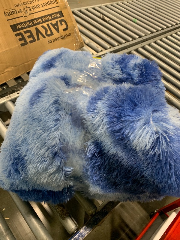 Photo 1 of ** SIMILAR** Hutha 5x8 Large Area Rugs for Living Room, Super Soft Fluffy Modern Bedroom Rug, Tie-Dyed Navy Blue Indoor Shag Fuzzy Carpets for Girls Kids Nursery Room Home Decor