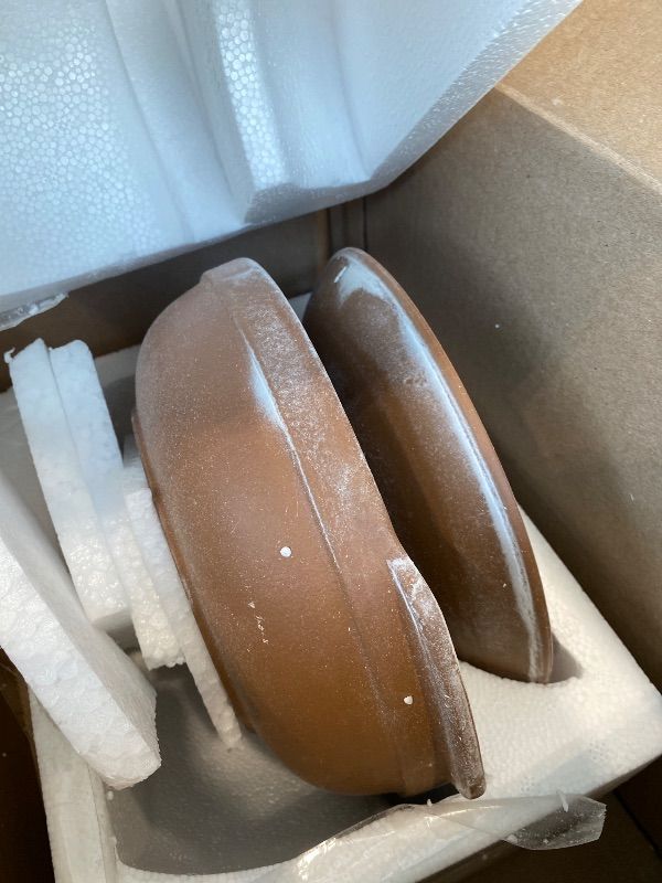Photo 1 of *MINOR DAMAGE - USED*
Unglazed Terracotta Ceramic Casserole Dish, Clay Pot, Earthen Pot Cookware with Lid for Dinner and Party, Stockpot for Rice Hot Pot, Stew, Bakeand Serve Oven Safe-Heat Resistant (1.3QT/1.4L)