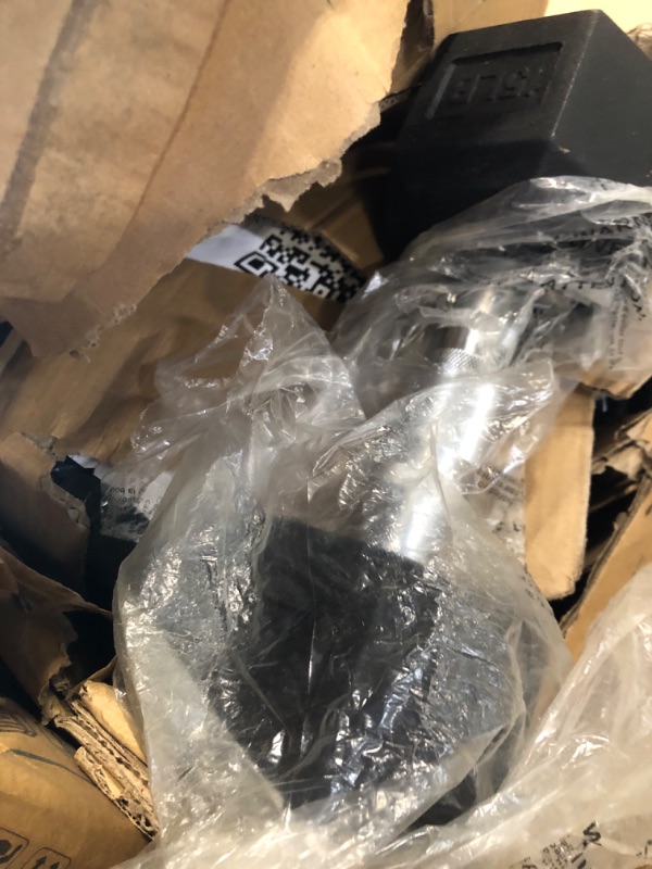 Photo 1 of ****ONLY A FEW PAIRS OF RANDOM DUMBBELLS**** Fitvids Rubber Encased Hex Dumbbell Weight Set and Storage Rack, 150 LB (5-25lbs Pairs)