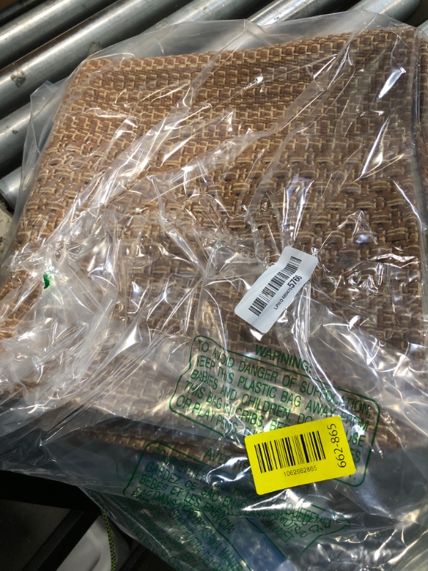 Photo 1 of 2' x 4' Entryway Rug, Boho Small Area Rug, Machine Washable, Woven Rug, Non-Slip, Vintage Design, Pet Friendly, Soft Faux Fibre, for Indoor Entryways, Bedroom, Kitchens, Front Doors, Light Taupe Brown