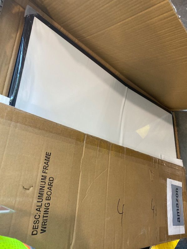 Photo 1 of *MINOR DAMAGE - USED*
QUEENLINK Double Sided Magnetic White Board?36"x24" Dry Erase Whiteboard for Wall with Black Aluminum Frame Presentation Board for School, Office and Home