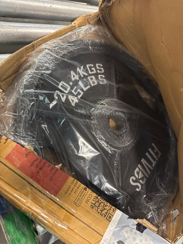 Photo 1 of *USED*
Fitvids Olympic Cast Iron 2-Inch Weight Plate for Strength Training & Weightlifting, 45 LB