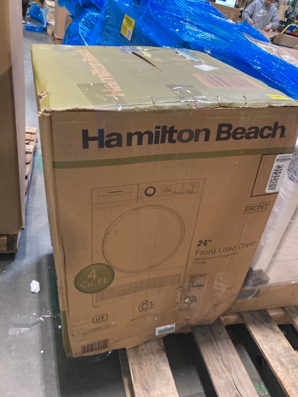 Photo 1 of *USED*
Hamilton Beach Electric Fullsize Ventless Laundry Clothes Dryer, 4 cu. ft. Capacity, with Stainless Steel Tub, Easy Control, 4 Automatic Drying Modes, Apartments, Houses, 24-Inch Width, White