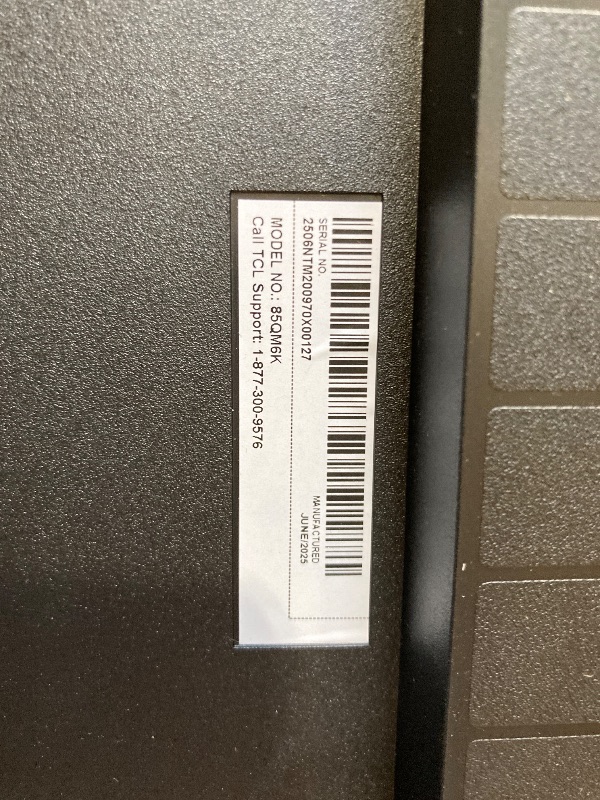 Photo 1 of **USED**UNTESTED** TCL 85 Inch Class QM6K Series | Mini LED QLED 4K HDR | 85QM6K, 2025 Model | 120HZ-144HZ High Brightness Smart Google TV Dolby Atmos Onkyo Audio | Voice Remote Alexa Gaming Streaming Television