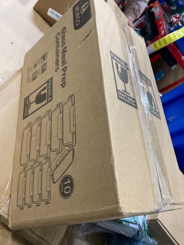 Photo 1 of [10-Pack]Glass Meal Prep Containers with Lids, MCIRCO Glass Food Storage Containers with Snap Locking Lids, Airtight Lunch Containers, Microwave, Oven, Freezer and Dishwasher, White