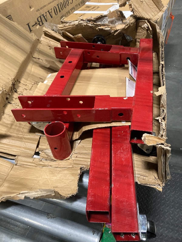 Photo 1 of // USED/ UNTESTED V**** 2000LBS Capacity Folding Engine Stand, Foldable Heavy-Duty Steel Engine Lift Stand with 360-Degree Rotating Head, 4 Adjustable Arms, 6 Casters for Vehicle Motor Maintenance Auto Repair, Red