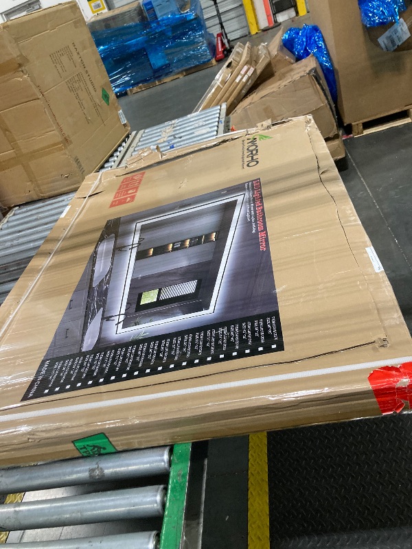 Photo 1 of ** new ** Amorho 55" X40" LED Bathroom Mirror with Black Frame, Front Light and Backlit(Controlled Separately), Stepless Dimmable, Anti-Fog, Shatter-Proof, 3 Colors, Memory