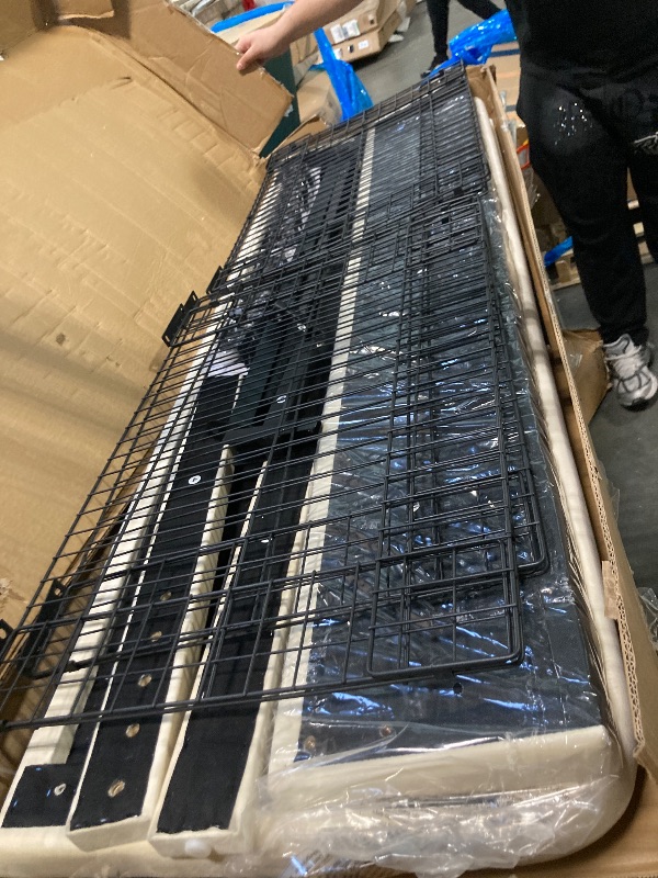 Photo 1 of ** USED*** VECELO Queen Size Upholstered Bed Frame with 4 Drawers and Headboard, Velvet Platform Storage Bedframe, Wooden Slats Support, No Box Spring Needed, Beige