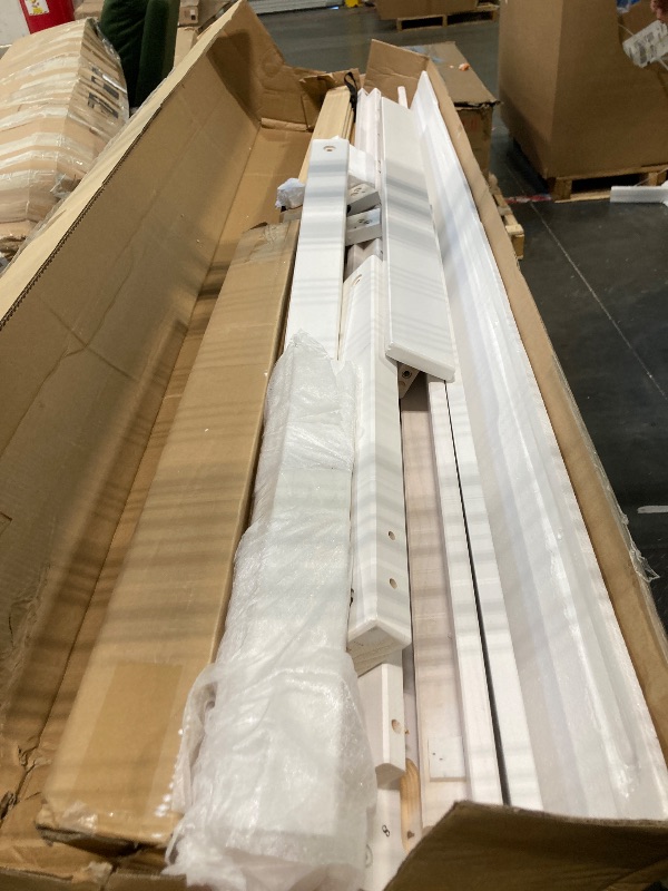 Photo 1 of ** USED ** Max & Lily Classic Twin Floor Bed, 79.75 Inches, Solid Wood Low Bed Frame for Kids, Modern Floor Bed for Bedroom, White