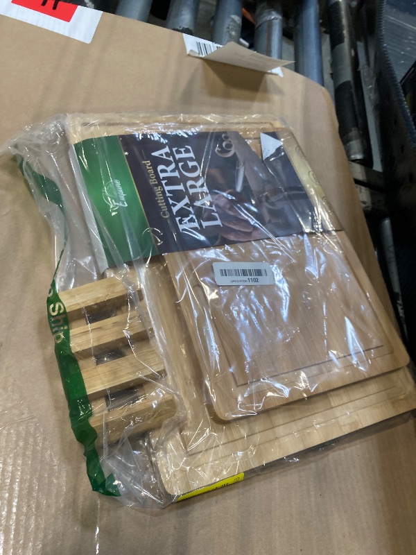 View 2 of **ONLY 2 **Empune Bamboo Cutting Board Set, Wood Cutting Boards for Kitchen with Holder Wooden Chopping Board for Meal Prep & Serving, Natural Bamboo