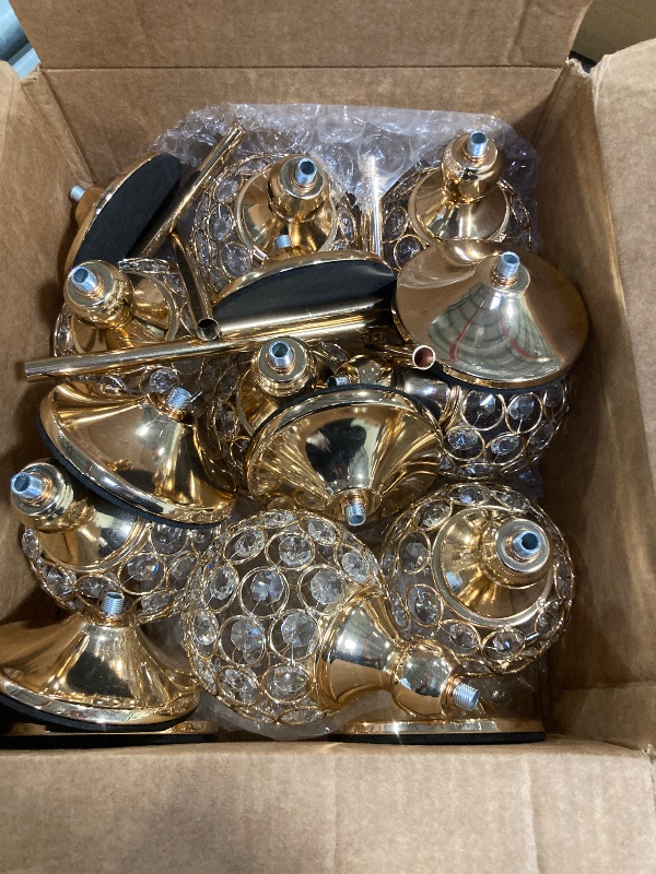 Photo 1 of ***SHORT 4 PCS***
Crystal Metal Tealight Candlestick, Bling Bowl Candelabras, Tall Crystal Candle Holders Elegant Candle Centerpiece for Dining Table Wedding Home Mantel Decor(Golden, 4Sets(12 Pcs))