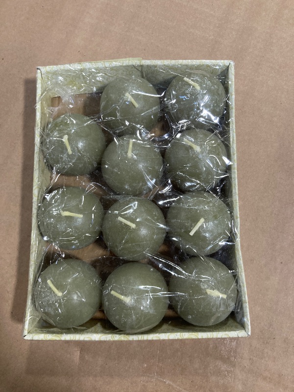 Photo 1 of ***MISSING ONE CANDLE***
Zest Candle 12-Piece Ball Candles, 2-Inch, Sage Green