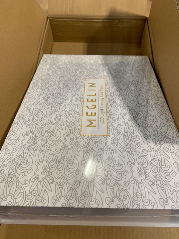 Photo 1 of ** FACTORY SEALED**MEGELIN 7 Colors Led Light Therapy Facial Mask, Face Light Therapy Mask for Face, Reduce Wrinkles Smooth Skin, Infrared Light Skin Rejuvenation(White)