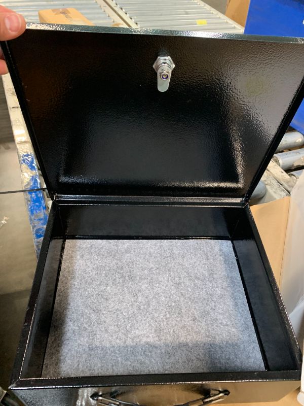 Photo 1 of **Missing the key** Fireproof Document Box with Key Lock & Handle, 13" x 10.9" x 4.1", Large Metal Lock Box for A4 Paper, Water-Resistant Safe Box for Valuables, Passports & Cash, Portable Security Metal Chest