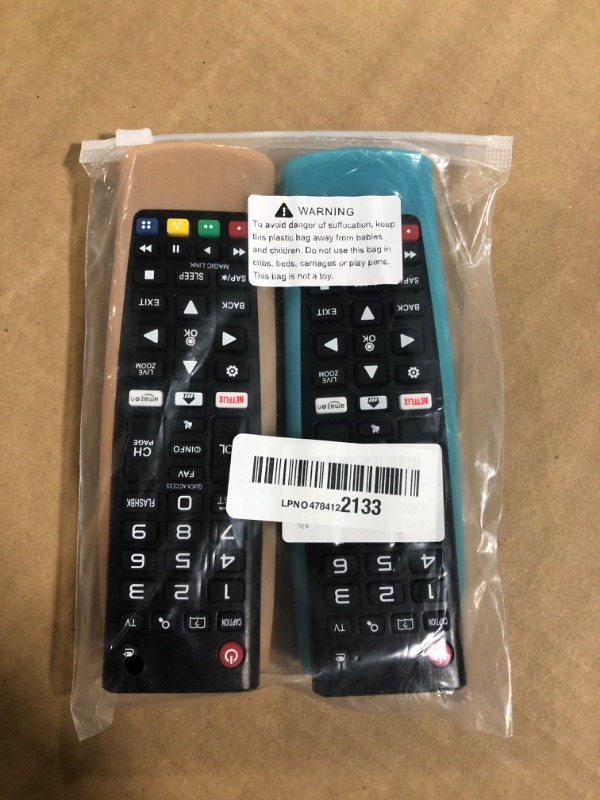 Photo 1 of (2+2 Packs) Universal Replacement Remote No Setup Fit LG All TV Remote with Anti-Lost Soft Protective Silicone Cover Case Orange & Blue Compatible with LG All Smart LCD LED HDTV UHD OLED 3D 4K TVs
