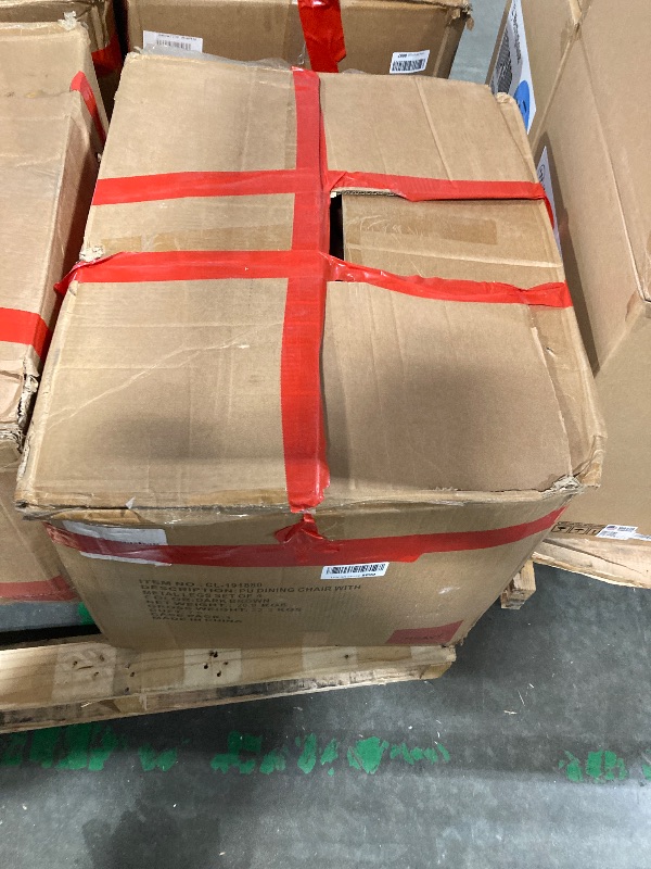 Photo 1 of **MISSING HARDWARE** Dining Chairs Set of 4, Modern Kitchen Chairs with Thick Upholstered & Comfy High Backrest, Faux Leather Wide Seat Armless Side Chairs with Sturdy Metal Legs for Living Room, Cafe, Dark Brown