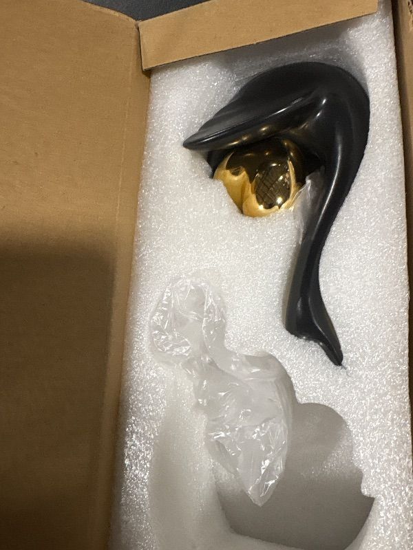 View 3 of **MISSING ONE**
2pcs Black White Ceramic Swan Couple Figurines,Elegant Swan with Gold Heart Statue,Wedding Gifts for Couples 2025,Mini Couple Statues Gifts for Newlyweds,Bedroom Dresser Shelf Decor Knick Knacks