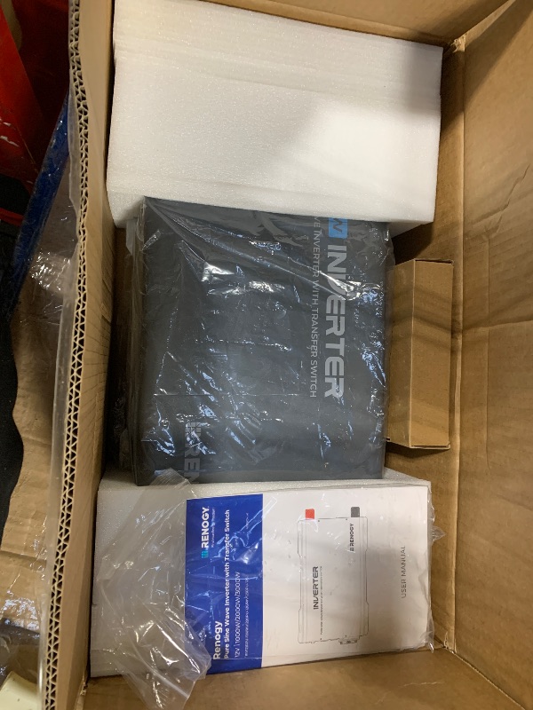 Photo 1 of ***MISSING PARTS*** Renogy Inverter PUH 3000W, 12V to 110V Pure Sine Wave Power Inverter, Built-in Transfer Switch and Bluetooth, DC to AC Solar Converter for RV, Truck, Camping, Home, Emergency, Off-Grid Living