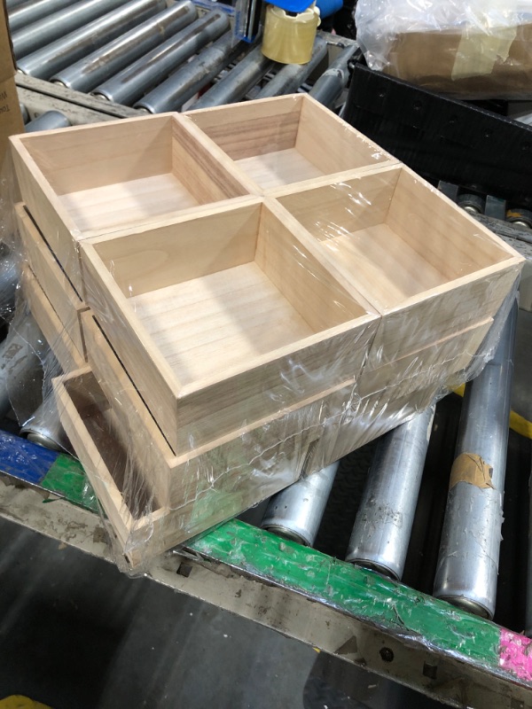 Photo 1 of (12 Pack) 6" x 6" Unfinished Wooden Box Storage Organizer Small Wooden Boxs for Art Crafts Collectibles Home Venue Decor