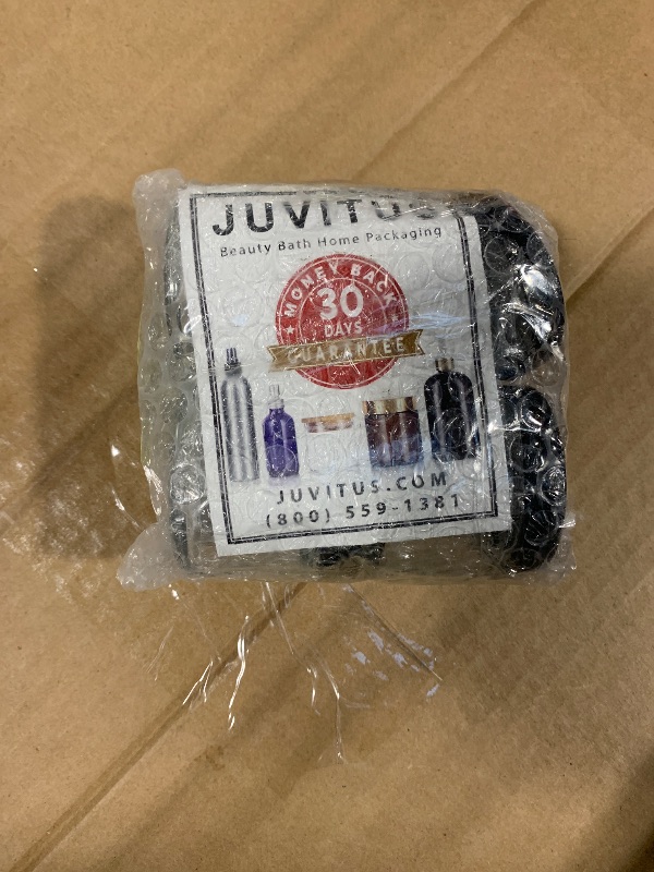 Photo 1 of (4 pack) 2 oz Clear Thick Glass Jars with Black Smooth Lids