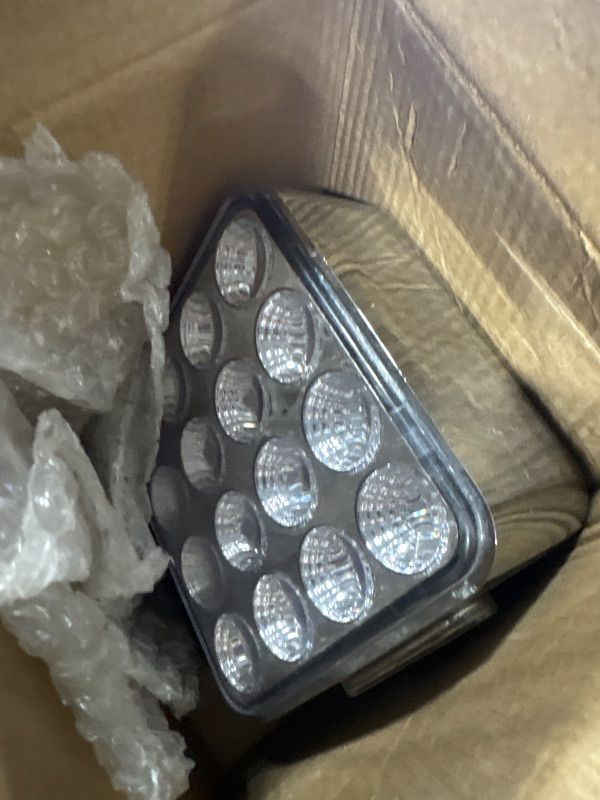 Photo 1 of ****Missing one****Partsam 2x Dual Revolution Amber/Red/Purple Square Double Face 38 Diode Marker/Turn Signal and Auxiliary Led Pedestal Light with Chrome Housing Sealed Replacement for Kenworth/Peterbilt/Freightliner