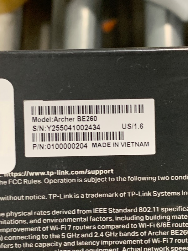 Photo 1 of **FACTORY SEALED** TP-Link Dual-Band BE5000 WiFi 7 Router Archer BE260 | 5-Stream 5Gbps | 1×2.5G WAN+1×2.5GLAN+3×1G Ports, USB 3.0 | 5 External Antennas | VPN Clients & Server | Easy-Mesh, HomeShield, MLO, Private IOT