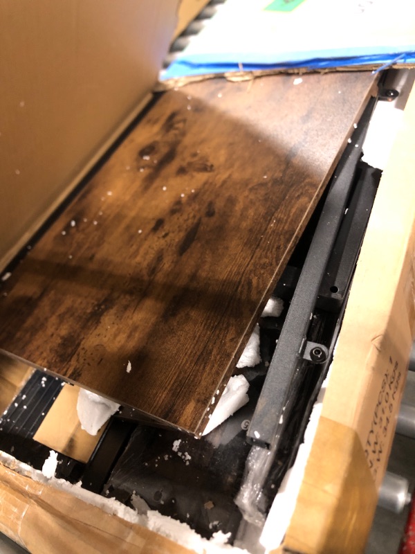 Photo 1 of *UNTESTED*
BedsPick Full Size Bed Frame with 2-Tier Storage Headboard, Sturdy Metal Platform Bed Frame with Charging Station & LED Lights, Noise-Free/Metal Support/No Box Spring Needed, Rustic Brown