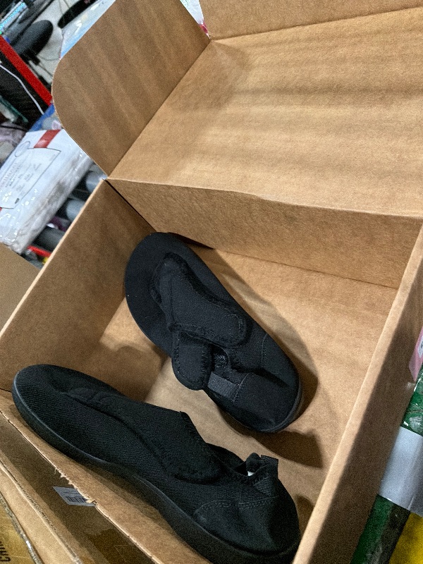 Photo 1 of **SIZE 12**Scurtain Wide Slippers for Men Hospital Orthopedic Shoes Mens Winter Fall House Bedroom Slippers Outdoor Casual Wide Toe Box Walking Shoes Black Size