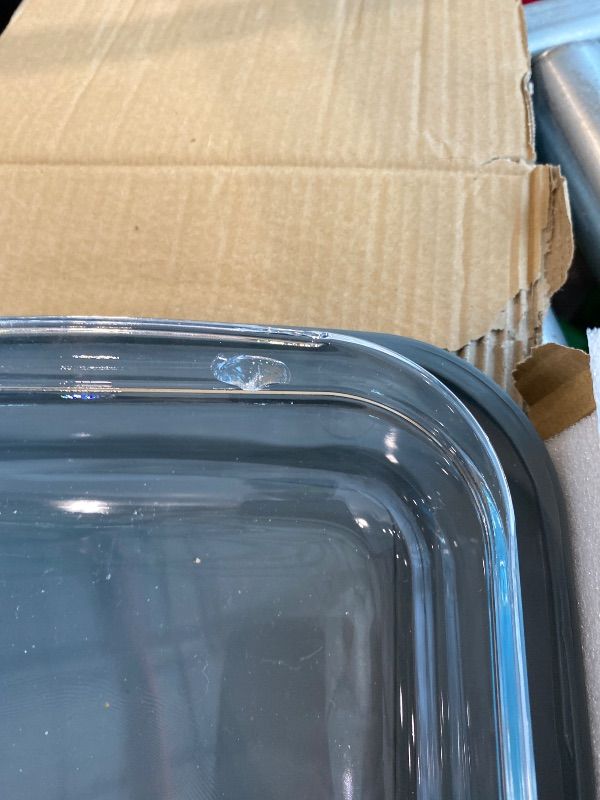 Photo 1 of ***MINOR DAMAGE*** 8-Piece Deep Glass Baking Dish Set with Plastic lids,Rectangular Glass Bakeware Set with Lids, Baking Pans for Lasagna, Leftovers, Cooking, Kitchen, Freezer-to-Oven and Dishwasher, Gray