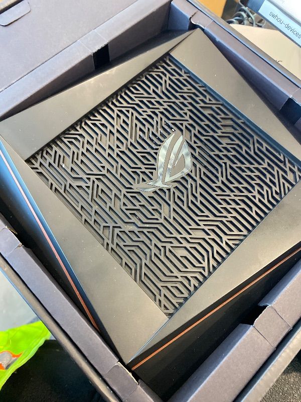 Photo 1 of *UNTESTED*
ASUS ROG Rapture WiFi 6 Gaming Router (GT-AX11000) - Tri-Band 10 Gigabit Wireless Router, 1.8GHz Quad-Core CPU, WTFast, 2.5G Port, AiMesh Compatible, Included Lifetime Internet Security, Aura RGB