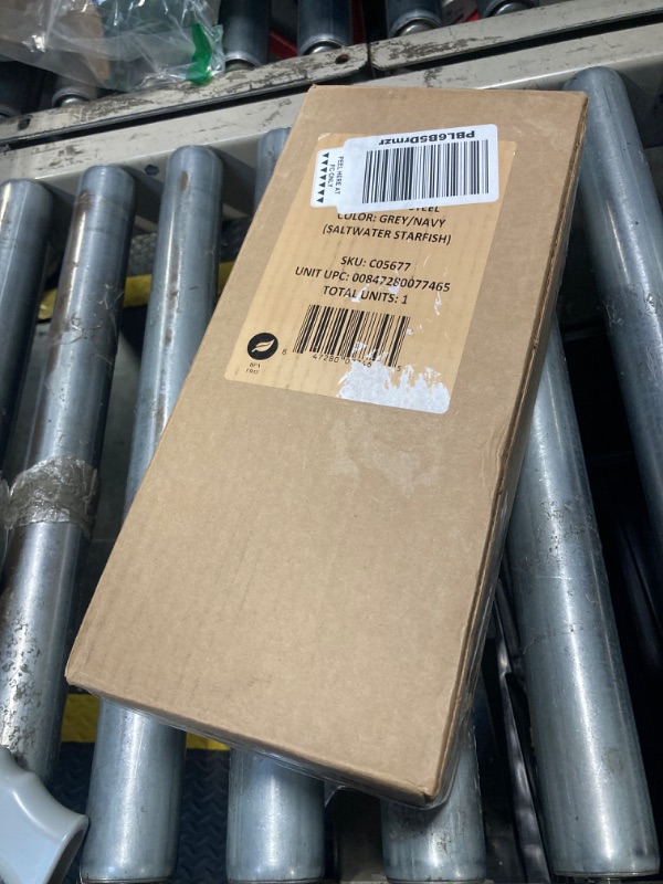 Photo 1 of ***BROKEN HANDLE*** ***MINOR DENT*** Owala Stainless Steel Triple Layer Insulated Travel Tumbler with Spill Resistant Lid, Straw, and Carry Handle, BPA Free, 40 oz, Dark Blue (Saltwater Starfish)