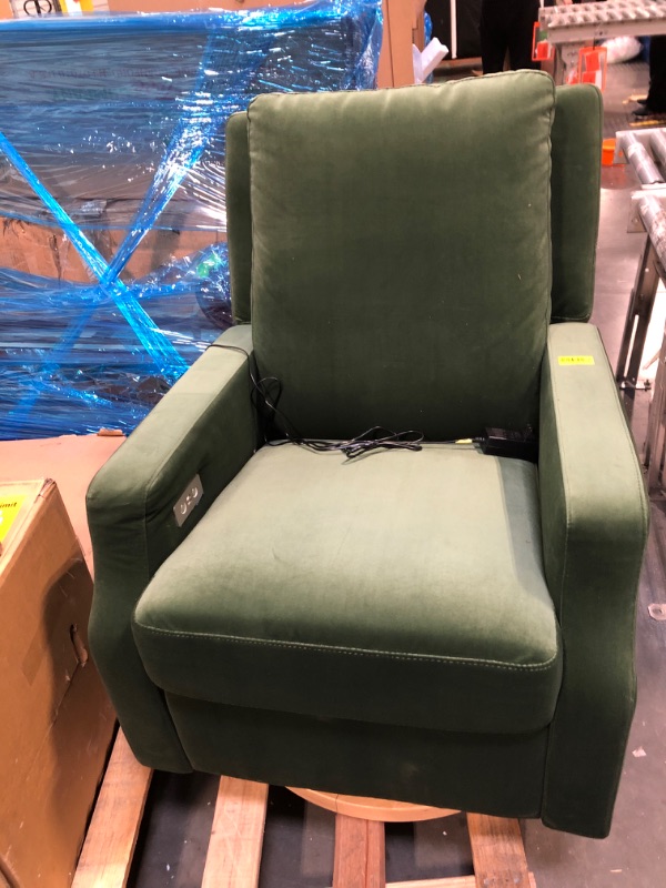 Photo 1 of ******MINOR SCRATCHES***** Namesake Crewe Glider Recliner Nursery Chair - GREENGUARD Gold & Certi-PUR US Certified Rocker Recliner - Glider Rocking Chair for Nursery & Living Room - Electronic, 270° Swivel, Forest Green