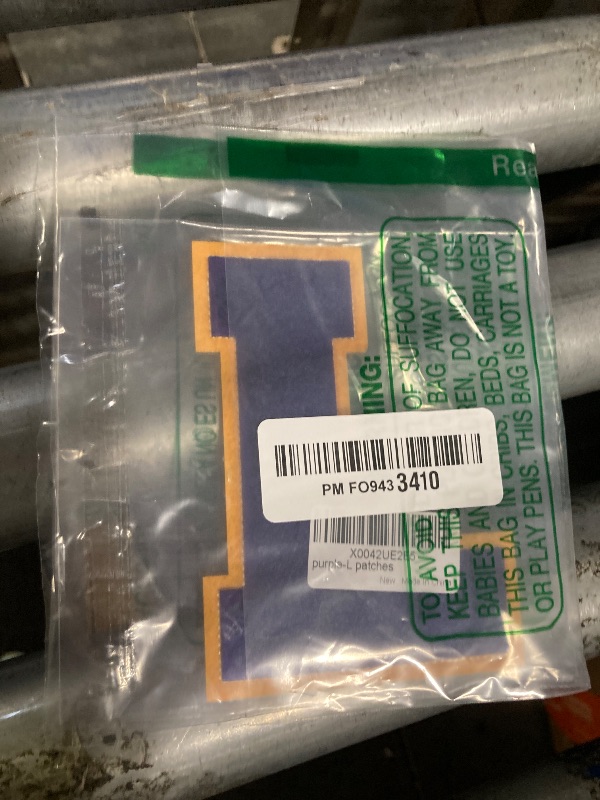 Photo 1 of 1 PC 4.5" Purple with Yellow Trim Chenille Varsity Letter Patch – Iron-On Applique for Letterman Jackets, Backpacks, Hoodies, Shirts, Team Uniforms – FlashMind