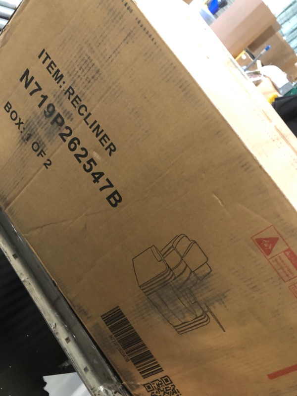 Photo 1 of *PARTIAL SET* 
Ball & Cast Power Recliner Chair for Elderly,Oversized Genuine PU Leather Chair with Cup Holder,LED Lights,Arm Storage,USB Ports and Tray Table,Home Theater Seat for Living Room,Black