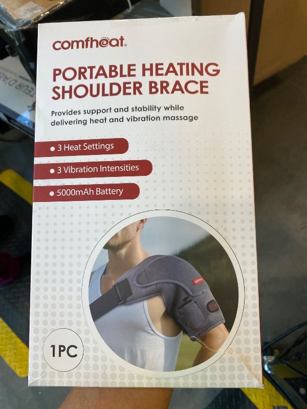 Photo 1 of **MISSING PARTS**
comfheat Cordless Shoulder Heating Pad with Vibration Massage for Frozen Shoulder Rotator Cuff Pain Relief, 5000mAh Battery Powered Heated Shoulder Brace Wrap, 1-3H Hot Compress for Men & Women