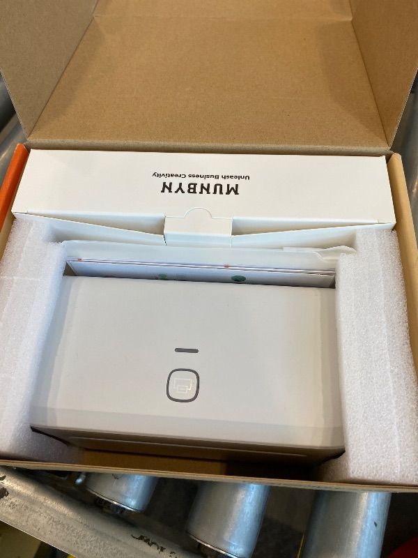 Photo 1 of *UNTESTED*
MUNBYN Bluetooth Thermal Label Printer RW403B, Wireless 4x6 Shipping Label Printer for Small Business, Compatible with Android, iPhone, Windows, Mac, Chromebook, Print Width 1.57"-4.25" (Grey)