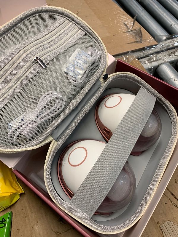 Photo 1 of *dirty* Momcozy Breast Pump Hands Free Mobile Style | M6, Wearable Breastfeeding Pump Ideal Rhythm for More Milk, DoubleFit Flange More Fit & Discreet with 3 Modes & 9 Levels, 24mm - 2 Pack Cozy Red
