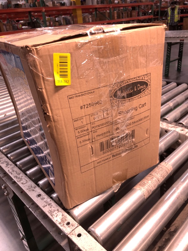 Photo 1 of ***DAMAGED - SEE NOTES/PICTURES*** Melissa & Doug Toy Shopping Cart, Grocery Store Pretend Play Toys with Sturdy Metal Frame & Working Wheels, Toddler Shopping Cart, Preschool Learning Toys for Girls & Boys 3+
