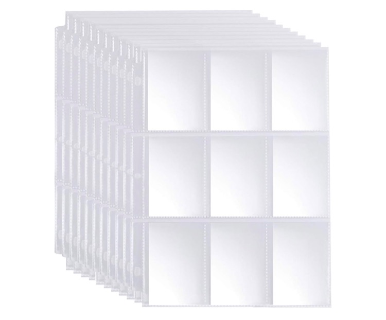 Photo 1 of 
9 Pocket Page Protector - 648 Pockets Premium Double Side Trading Card Sleeves Pages for 3 Ring Binder, Standard Size Card Sheets Protectors