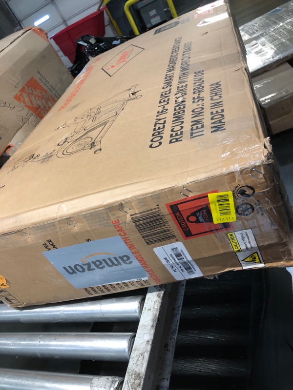 Photo 1 of **MISSING PIECES AND HARDWARE**Sunny Health & Fitness Smart Recumbent Bike w/Workout Bands, 300LB Capacity Compact Equipment for Indoor Full-Body Exercise, Adjustable Cushion Seat for Seniors Home Cardio Training, Free SunnyFit App