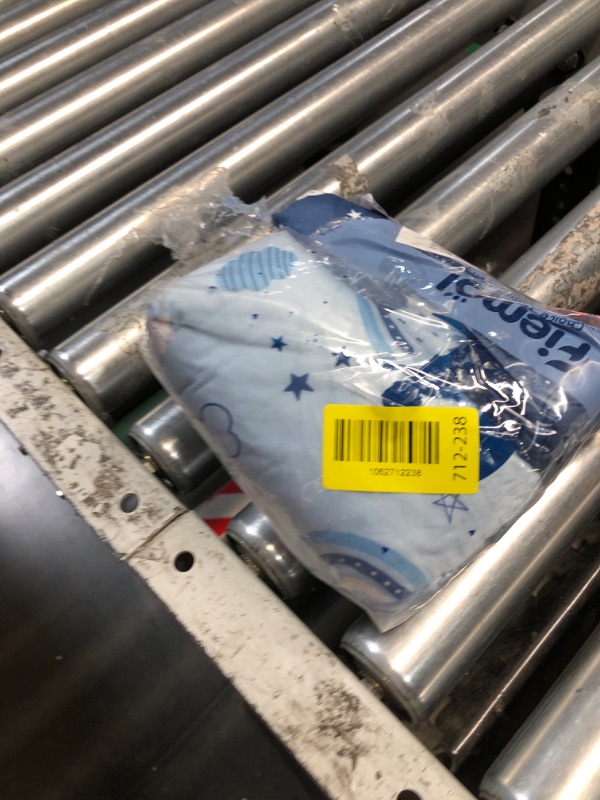 Photo 1 of ***PARTIAL SET, MISSING ONE  - PRICE ADJUSTED*** FIEMOL Baby Crib Sheets for Boys and Girls, 3 Pack Toddler Bed Sheets for 52”x28” Standard Toddler Mattresses, Soft Microfiber Fitted Crib Sheets Neutral Blue Cloud Animals