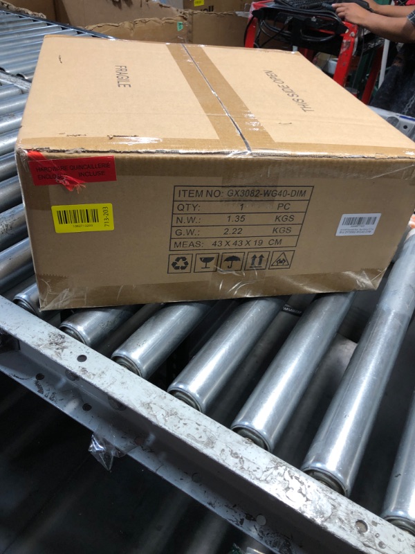 Photo 1 of ***FACTORY SEALED*** ZUYURT Dimmable Mid Century Modern Ceiling Light,5CCT LED White and Gold Semi Flush Mount Ceiling Lighting, for Kitchen Bedroom Hallway Bathroom 2700K-6000K 15.75 in