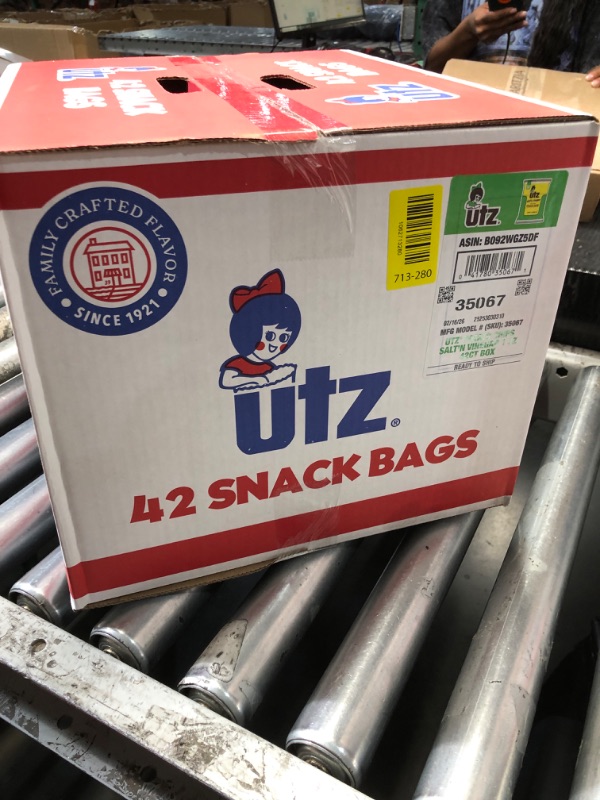View 2 of ***EXP:02/16/2026***Utz Salt & Vinegar 1 oz. Bags, 42 Count Crispy Fresh Potato Chips, Crunchy Individual Snacks to Go, Cholesterol, Trans-Fat & Gluten Free