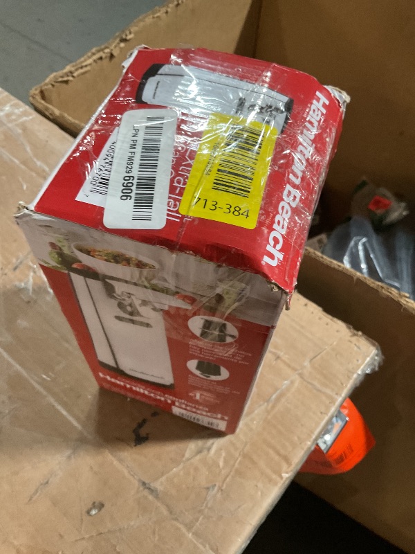 Photo 1 of ******Missing lever/broken***** Hamilton Beach Extra-Tall Electric Automatic Can Opener with Easy-Clean Detachable Cutting Lever, Cord Storage, Knife Sharpener, Brushed Stainless Steel (76700)