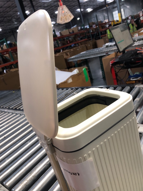 Photo 1 of ***DAMAGED - SEE NOTES/PICTURES***rejomiik Small Bathroom Trash Can with Lid Slim Soft Close Garbage Can Step Wastebasket Container Trash Bin for Office Bedroom Kitchen Living Room (2.6 Gallon Cream)