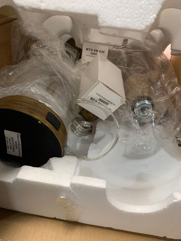 Photo 1 of ***FACTORY SEALED***OYEARS Bedside Table Lamps Set of 2 with USB, Modern Bedside Lamps Retro Farmhouse Rattan Glass Nightstand Nightlight Lamps for Bedroom Living Room Dorm,Two Light Points