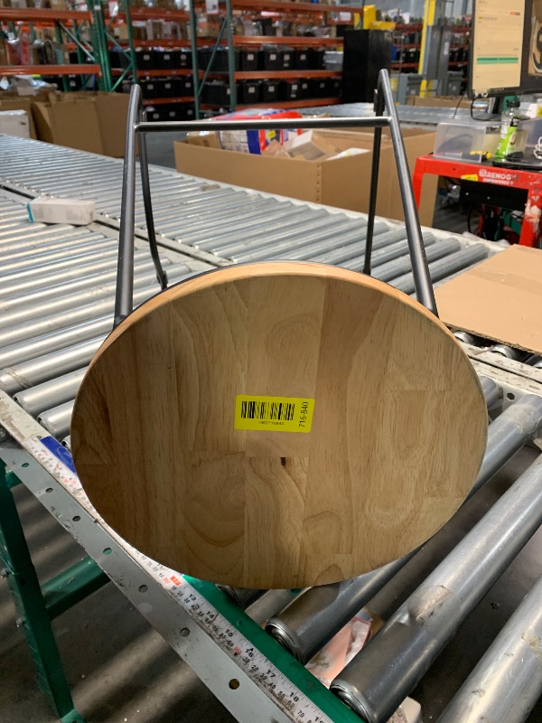 Photo 1 of ***PARTIAL SET- PRICE ADJUSTED*** Mainstays 28"H Backless Stool Black Metal Base with Natural Wood Seat - Set of 1