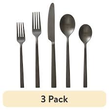 Photo 1 of ***FACTORY SEALED*** Better Homes & Gardens 20-Piece Black Stainless Steel Flatware Set (Service for 4)